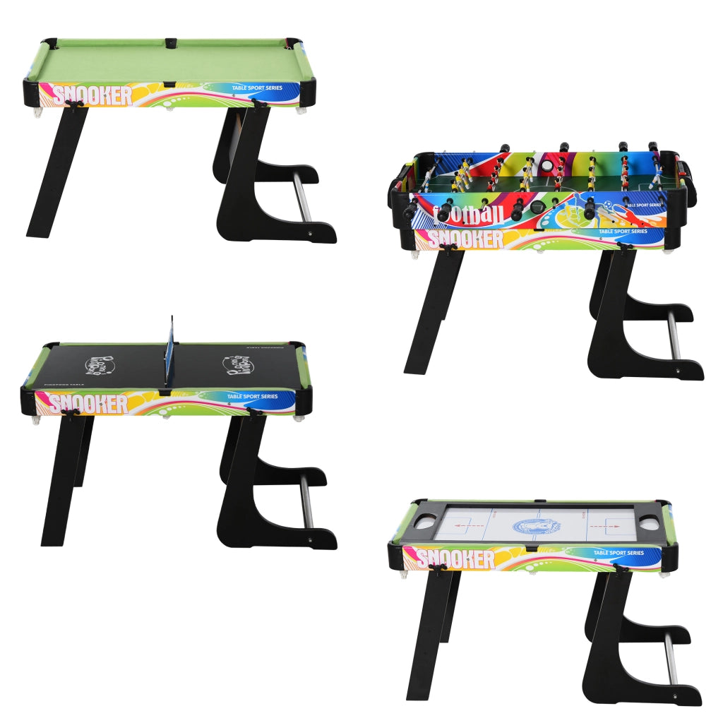 Tavolo Multigiochi Pieghevole con Calciobalilla, Hockey, Biliardo e Ping Pong ¨C zephmum ¨C 86.5x43.5x64 cm