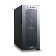 Cantinetta vino 12 bottiglie 33L, temperatura 12-18°C con display touch e porta vetro silenziosa <27dB - Sogo