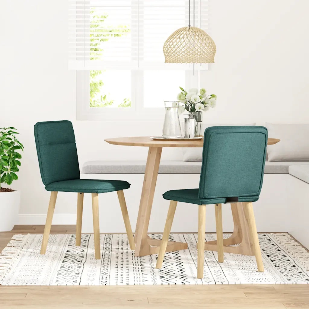 Sedie da Pranzo 2 pz Verde Scuro in Tessuto 4101225