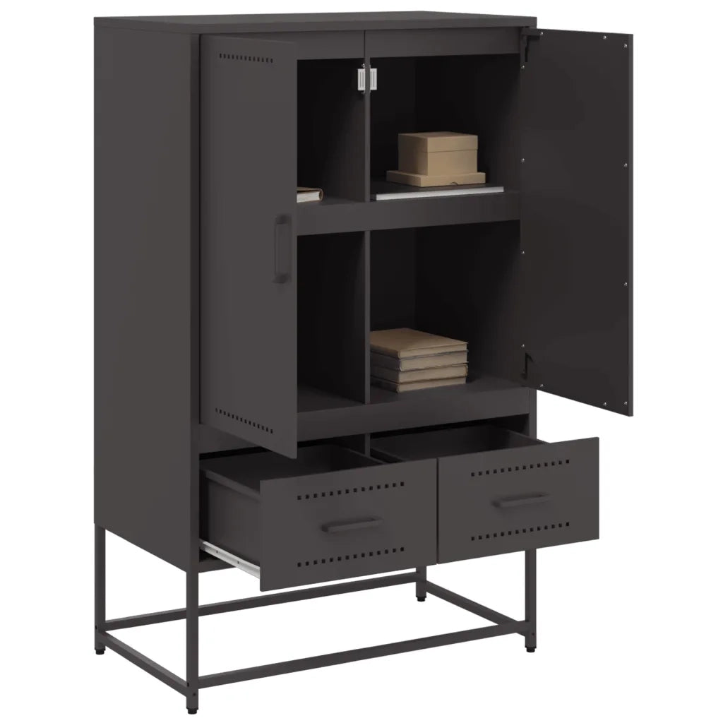 Credenza Nera 68x39x111,5 cm in Acciaio 846608