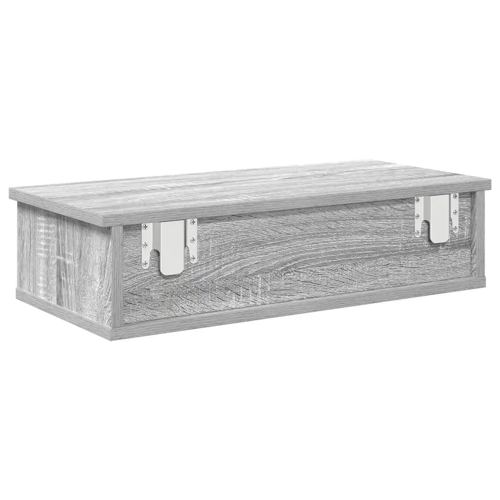 vidaXL Scaffale a Parete con Cassetti Grigio 60x28x15 cm in Truciolato