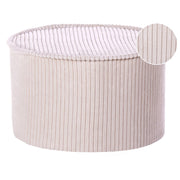 Pouf in cotone beige chiaro 40 x 25 cm Tessuto rotondo Struttura in velluto a coste Rivestimento sfoderabile Lavabile in lavatrice