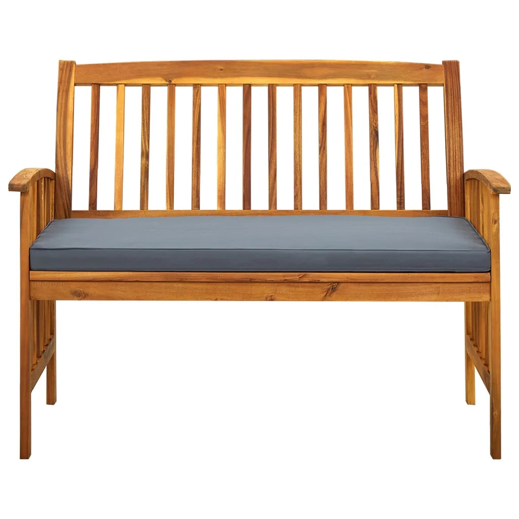 Panchina da Giardino | Panca da Giardino con Cuscino 119 cm Legno Massello d'Acacia