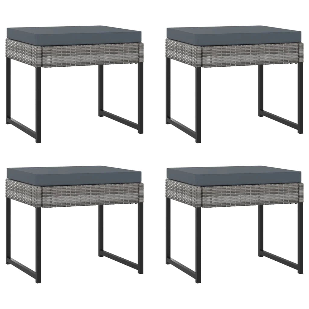 Set di mobili da giardino mobili da esterno 11 pezzi con cuscini resina intrecciata grigia 02_0015413