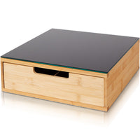 Contenitore Cassetto Porta Cialde Capsule con Piano Vetro Temperato 31.5x30x10cm