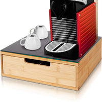 Contenitore Cassetto Porta Cialde Capsule con Piano Vetro Temperato 31.5x30x10cm