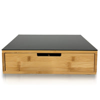 Contenitore Cassetto Porta Cialde Capsule con Piano Vetro Temperato 31.5x30x10cm