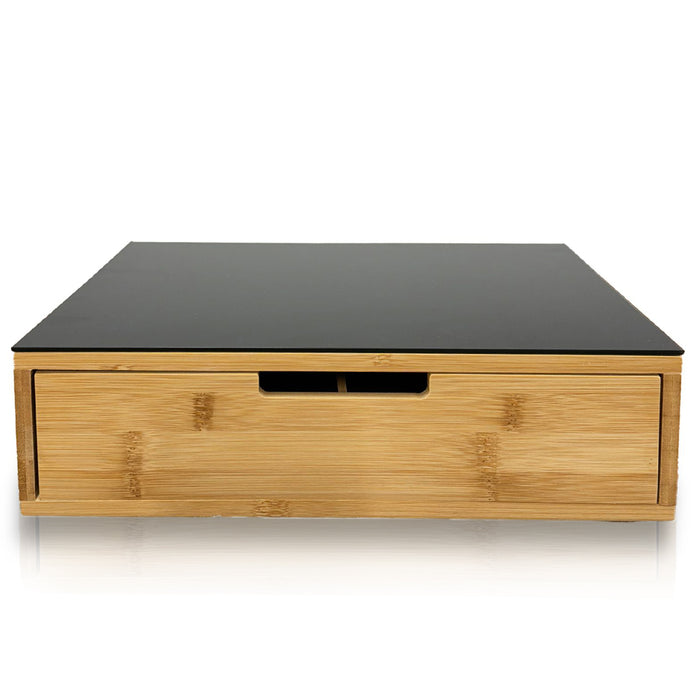 Contenitore Cassetto Porta Cialde Capsule con Piano Vetro Temperato 31.5x30x10cm