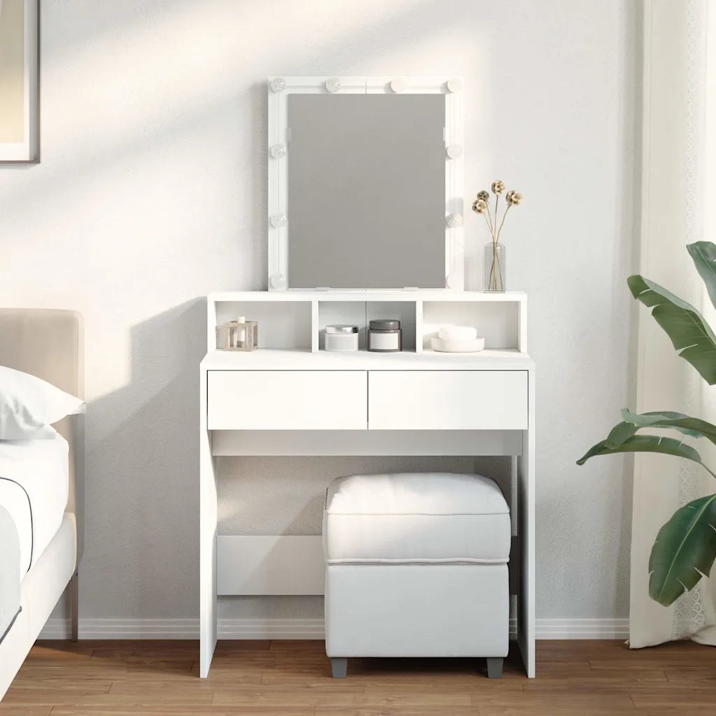 Toeletta | Tavolo da Trucco con LED Bianca 80x41x144,5 cm