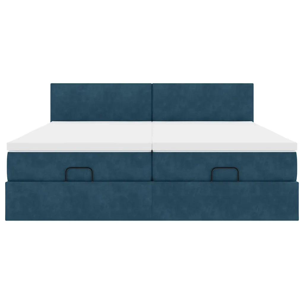 Struttura Letto Pouf con Materassi 160x200 cm Velluto