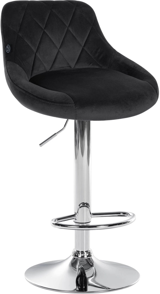 Sgabello da bar Lazio Velvet nero,cromo