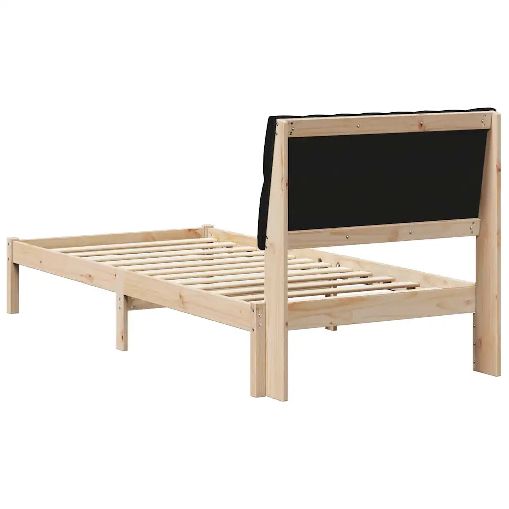 Letto con Testiera Rivestita-Struttura Letto con Testiera Marrone 90 x 200 cm 564248