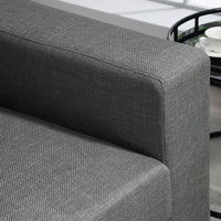 Divano 3 Posti 237x94x102 cm con Cuscini Rivestimento Effetto Lino Grigio