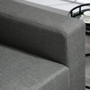 Divano 3 Posti 237x94x102 cm con Cuscini Rivestimento Effetto Lino Grigio