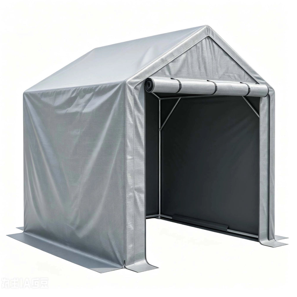 Garage Bici 190x170x200 cm Grigio Scuro con Telo Impermeabile, Telaio Zincato e Porta Avvolgibile