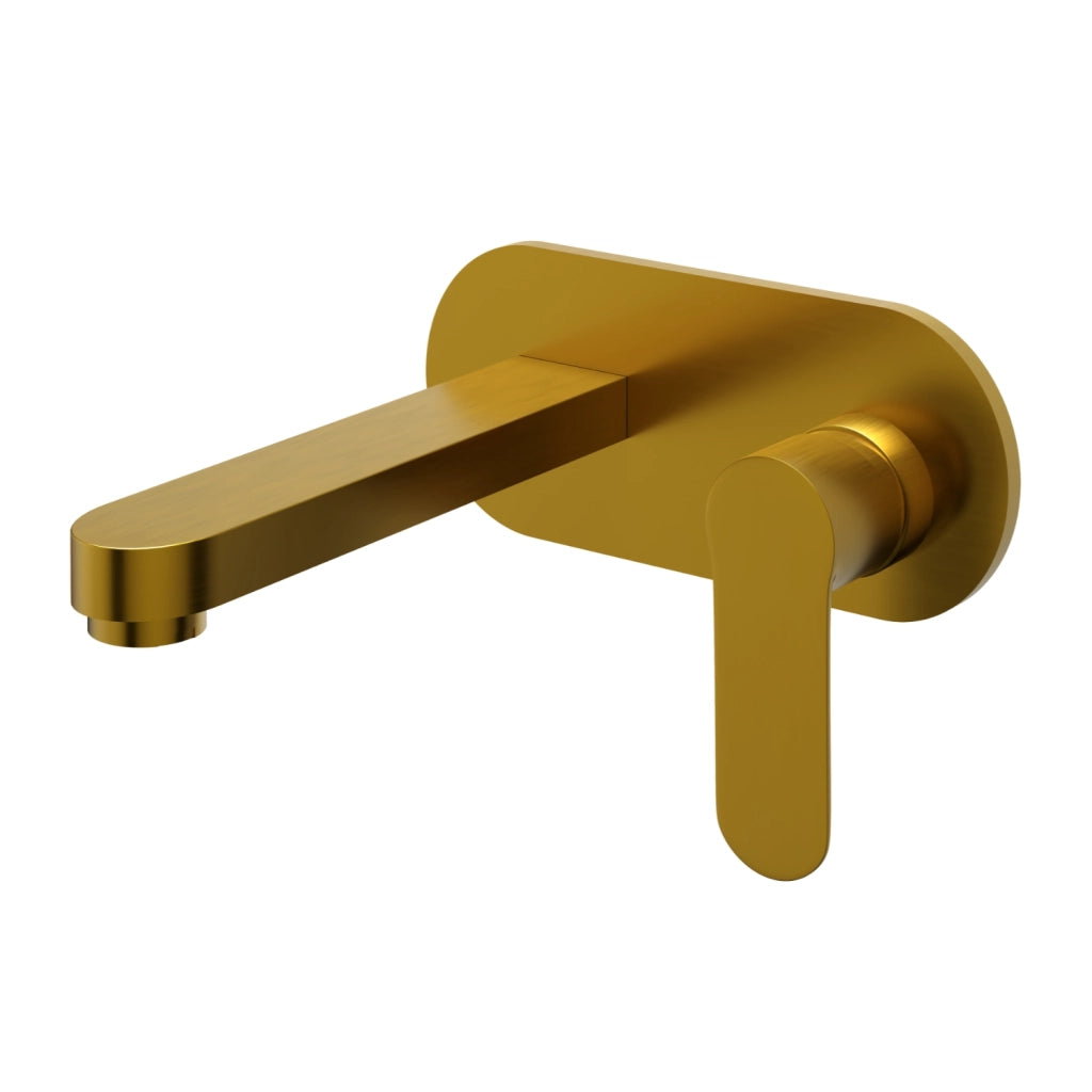 Miscelatore lavabo parete oceania ad incasso ottone colore oro satinato *** confezione 1