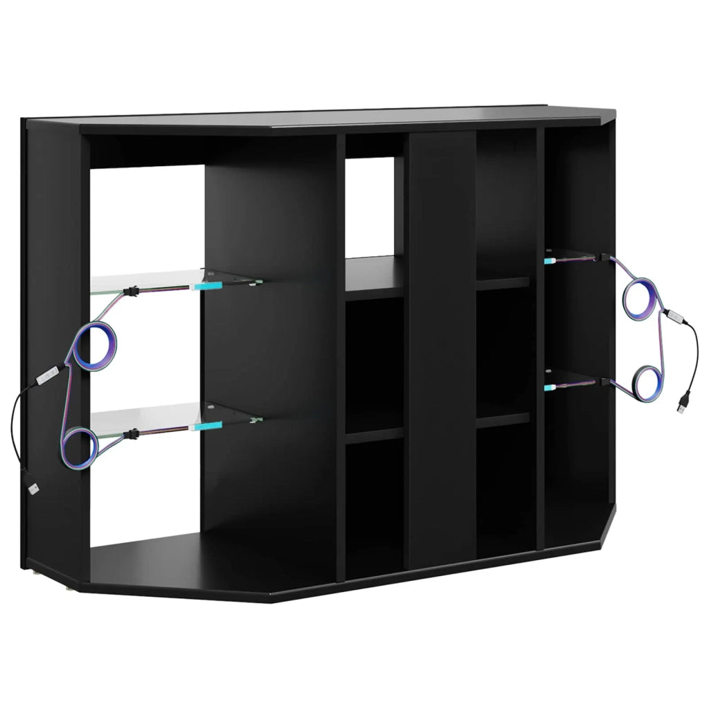 Mobile TV LED Angolare 100x40x68cm Nero Legno ingegnerizzato 889786