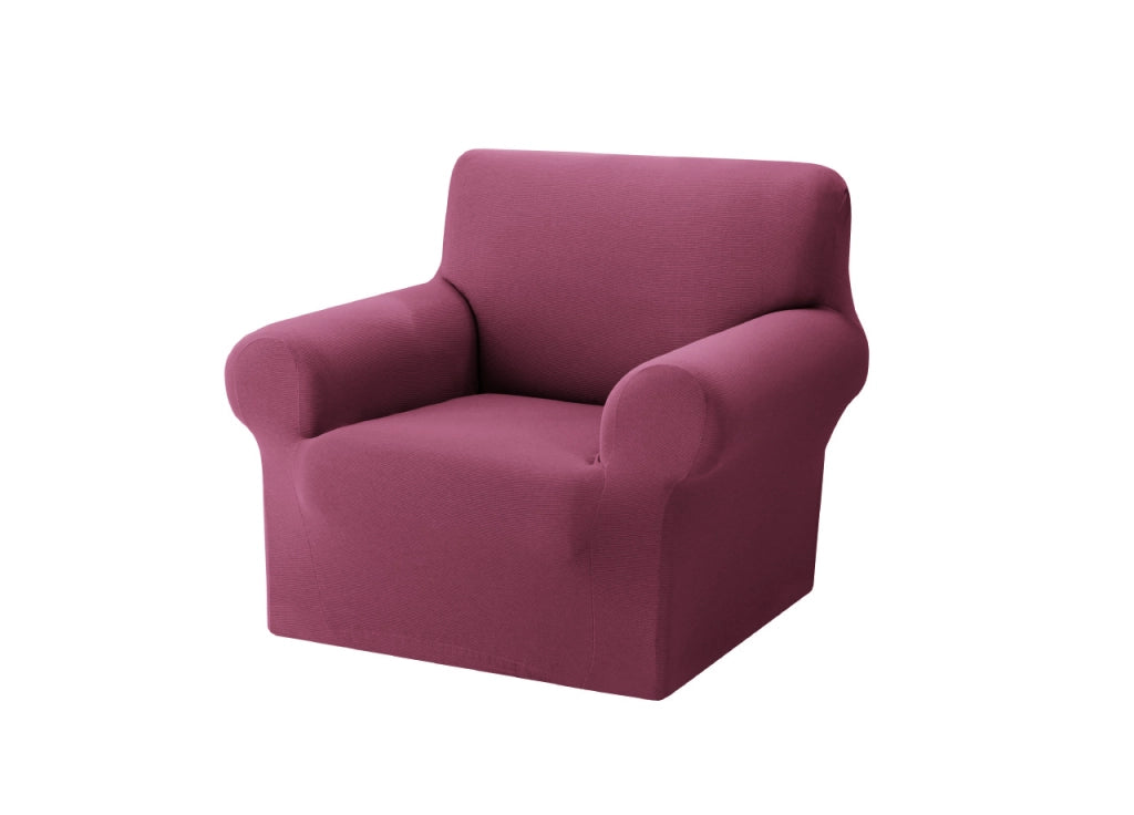 Copridivano Copriseduta Sofà Elasticizzato Tinta Unita Smile Tessuto Millerighe - Poltrona - Rosa Antico