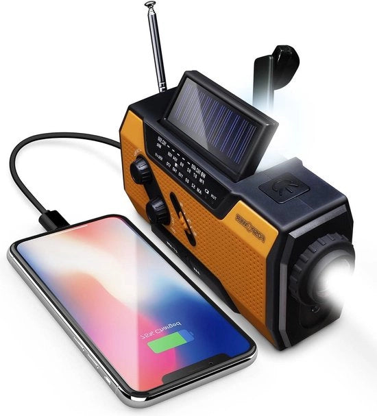 Radio a batteria solare portatile 2000 mAh con funzione SOS e torcia LED