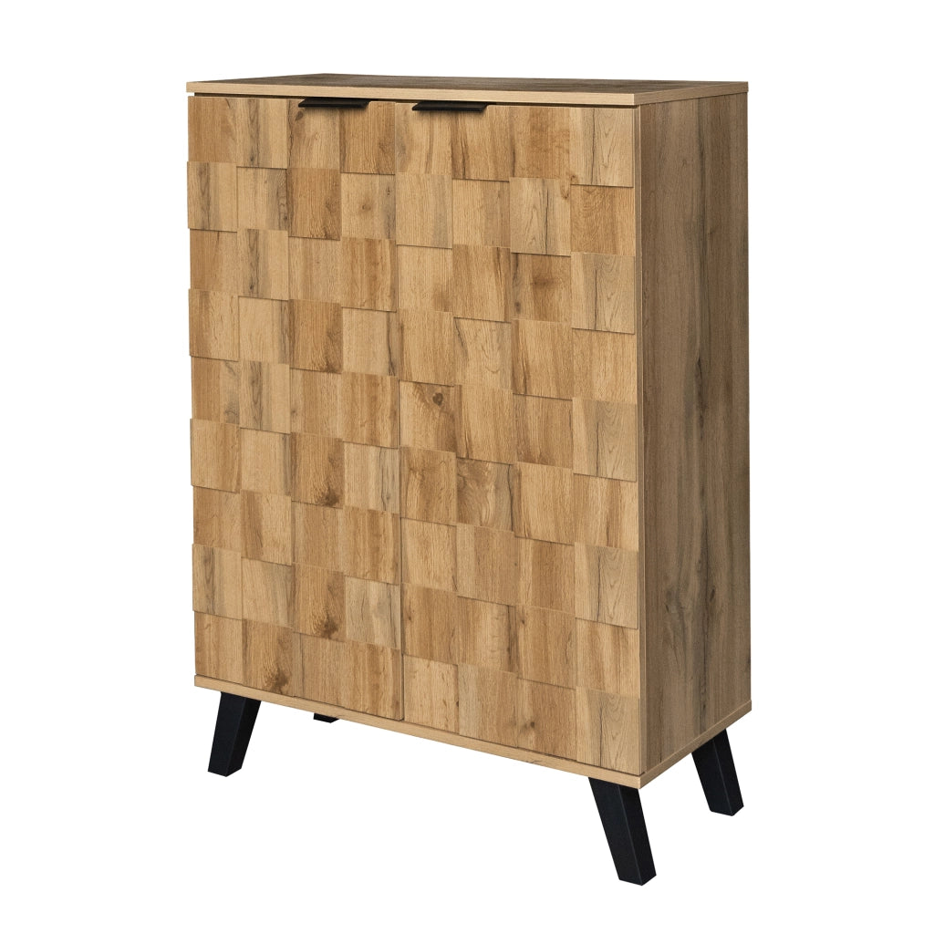 Scarpiera moderna con 4 ripiani regolabili, 80,5 x 35 x 109,5 cm, finitura legno