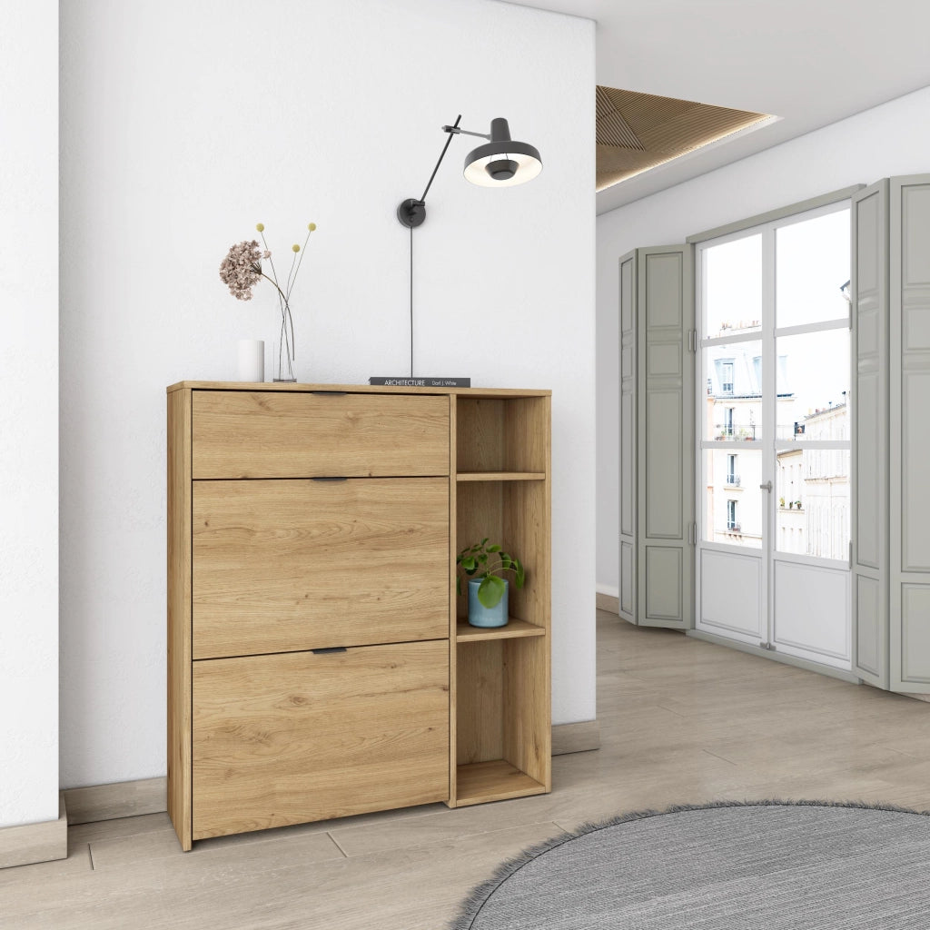 Scarpiera Ingresso, 90x27x102cm, 10 paia di scarpe, Armadio, Rovere