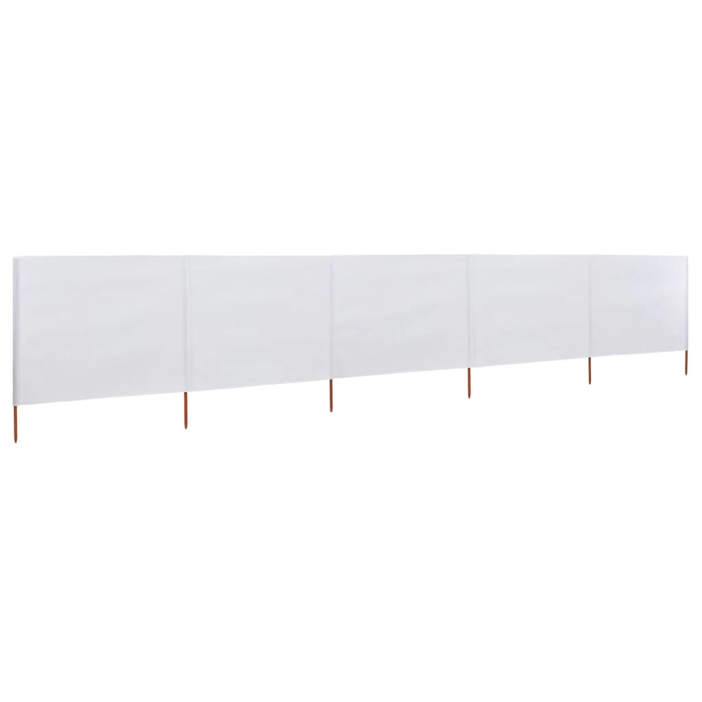 Schermo divisorio in tessuto a 5 pannelli 600 x 160 cm bianco sabbia 02_0008825