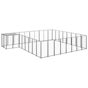 Recinto per animali da esterno per cani 20,57 m² acciaio nero 02_0000507