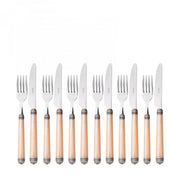 DORICO Ghiera Argento Anticato, Posate Set 12 Pz Frutta, Casa