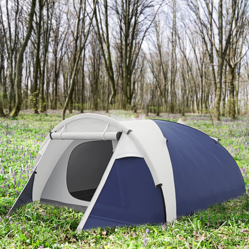 Tenda da campeggio 3/4 persone ¨C zephmum ¨C 320x240x130 cm blu scuro grigio chiaro