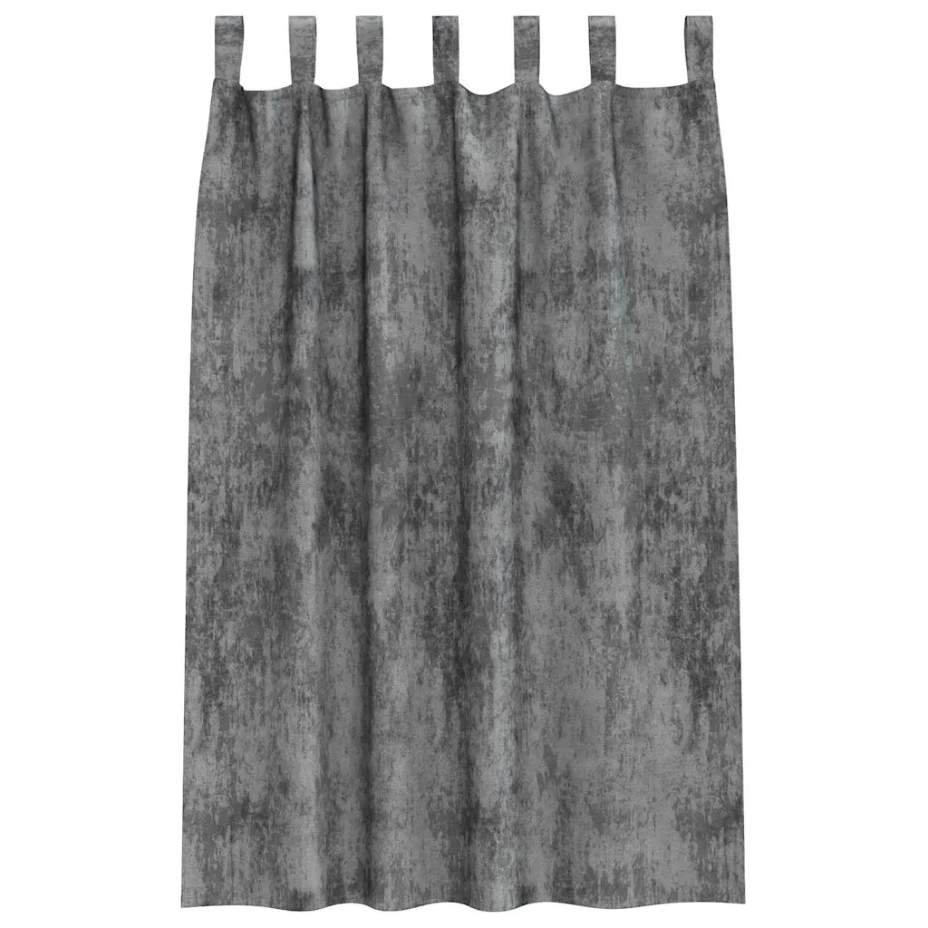 Tende in Velluto con tende 2 pz Grigio 175 x 140 cm Velluto