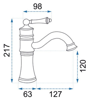 Rubinetto Da Bagno Rea Vintage Old Black Low