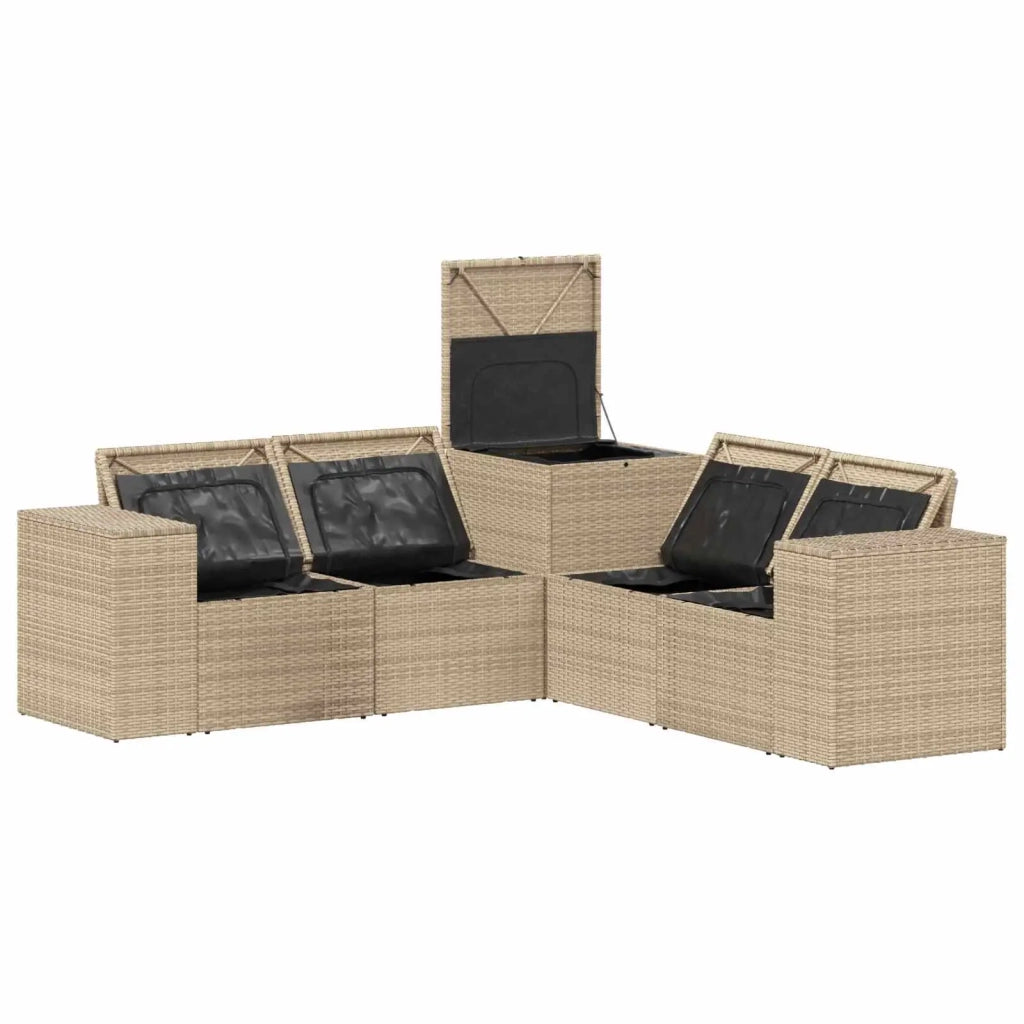 Set di divani 5 pz Beige e Grigio Chiaro 3447925