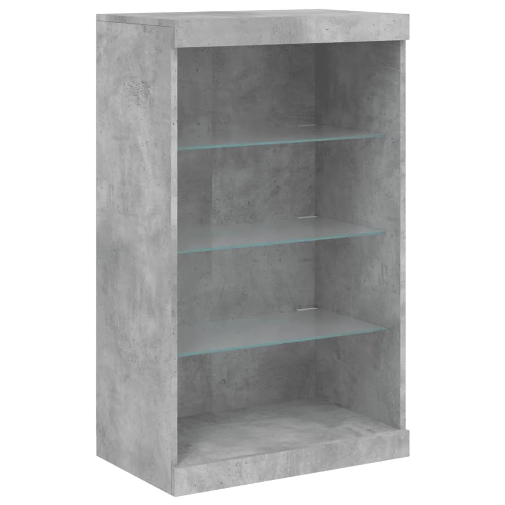 Buffet credenza cassettiera armadio mobile contenitore organizer per cucina soggiorno salotto con luci LED 3 pezzi legno ingegnerizzato grigio 02_0037220
