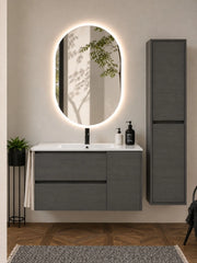 Mobile bagno con lavabo ORIGENBATH ITACA senza specchio 90x45 cm grafite con colonna