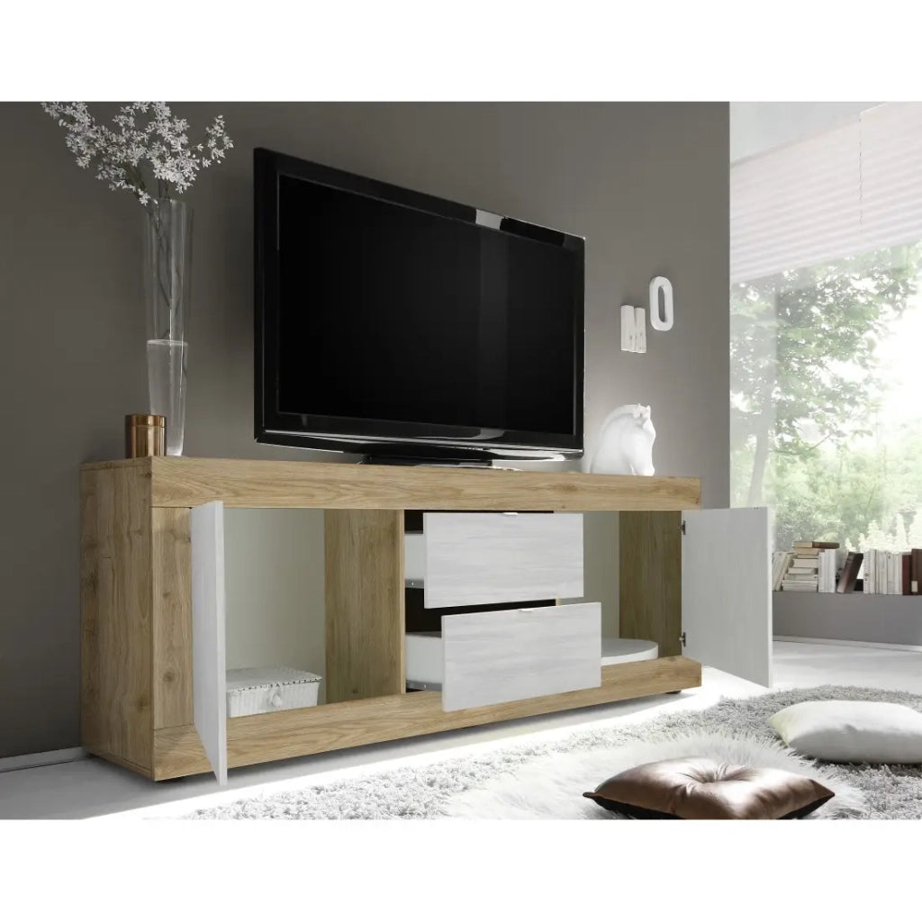 Credenza a 4 porte, collezione SKY, bianco lucido, ideale per cucina/sala da pranzo di design