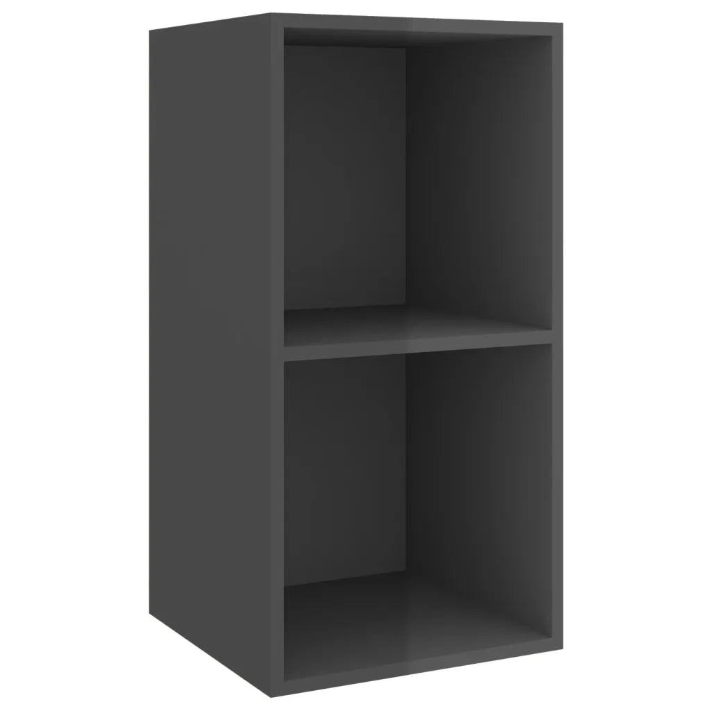 Mobile TV da Parete Grigio Lucido 37x37x72 cm Legno Multistrato 805479