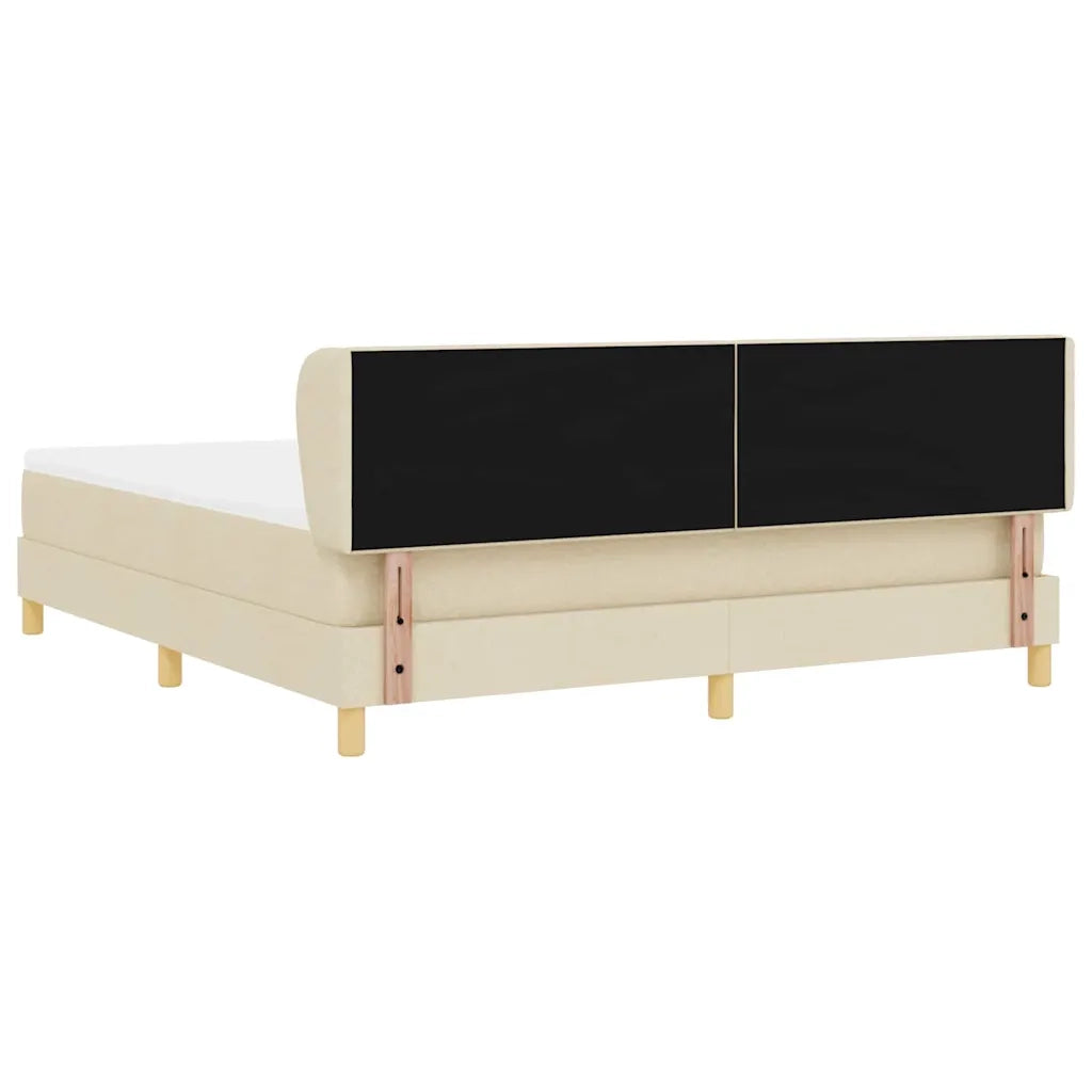 Letto a molle con materasso Crema 180 x 200 cm Tessuto 3340232