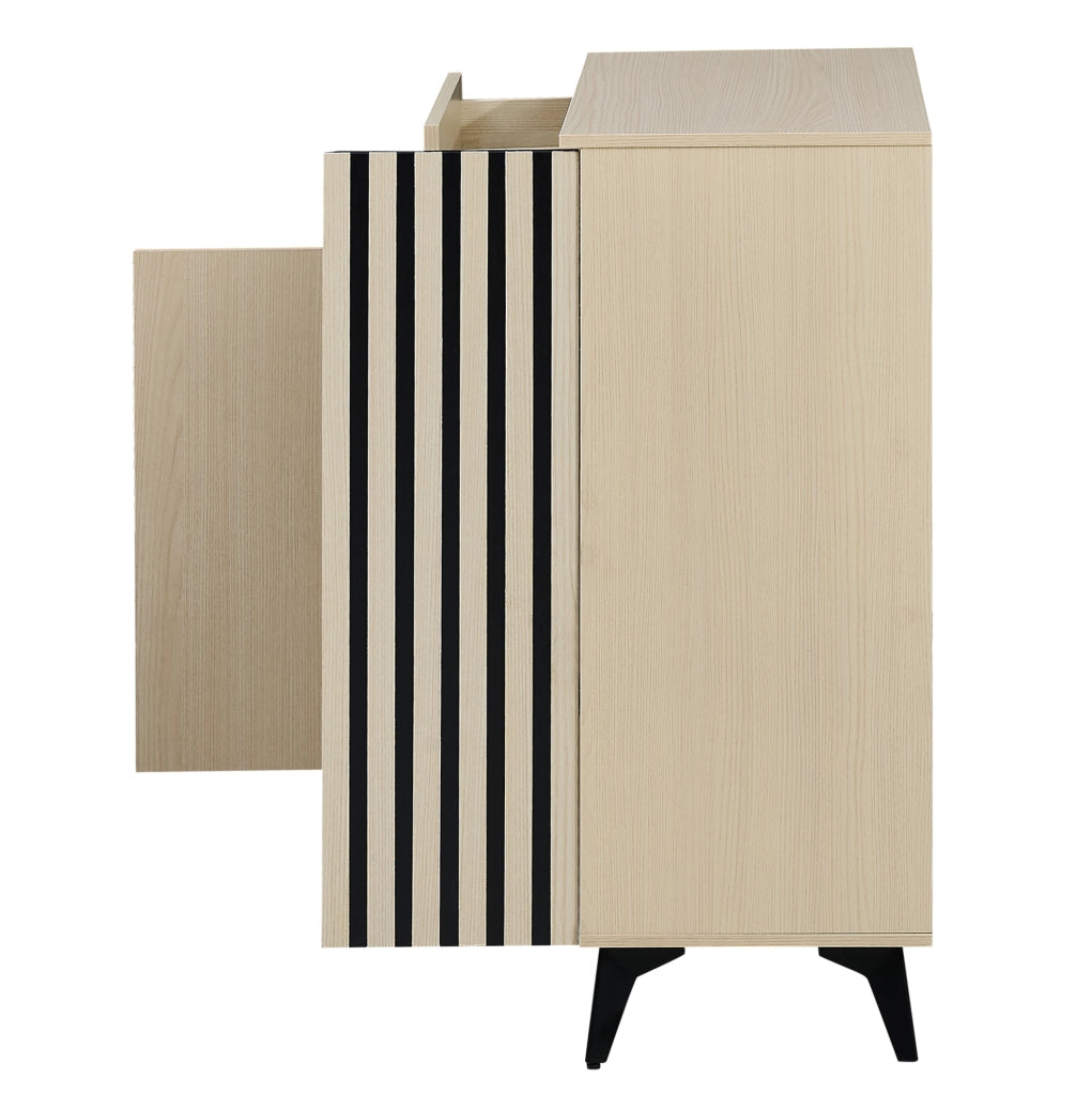 Set guardaroba con panca e credenza in MDF naturale