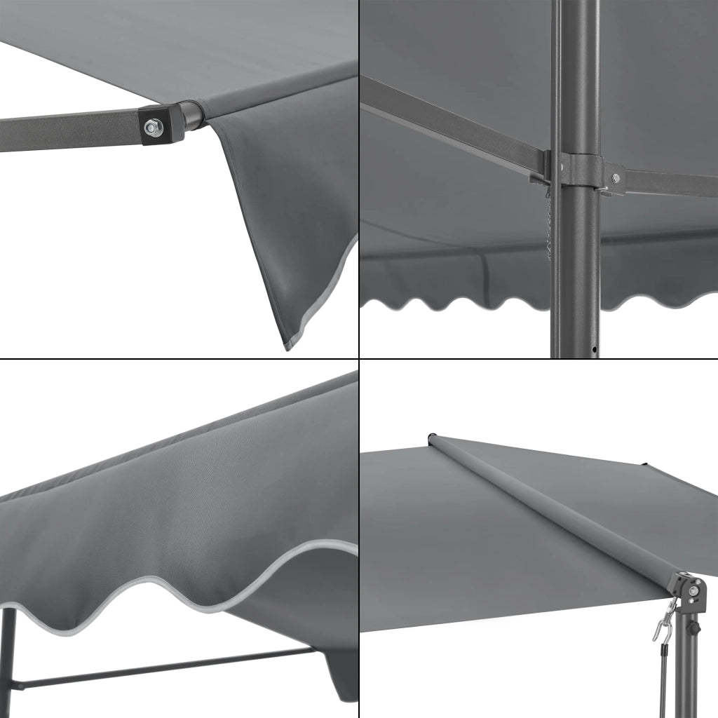 Tenda da sole autoportante a doppia pendenza 400 x 300 x 260 cm grigio scuro 03_0008294