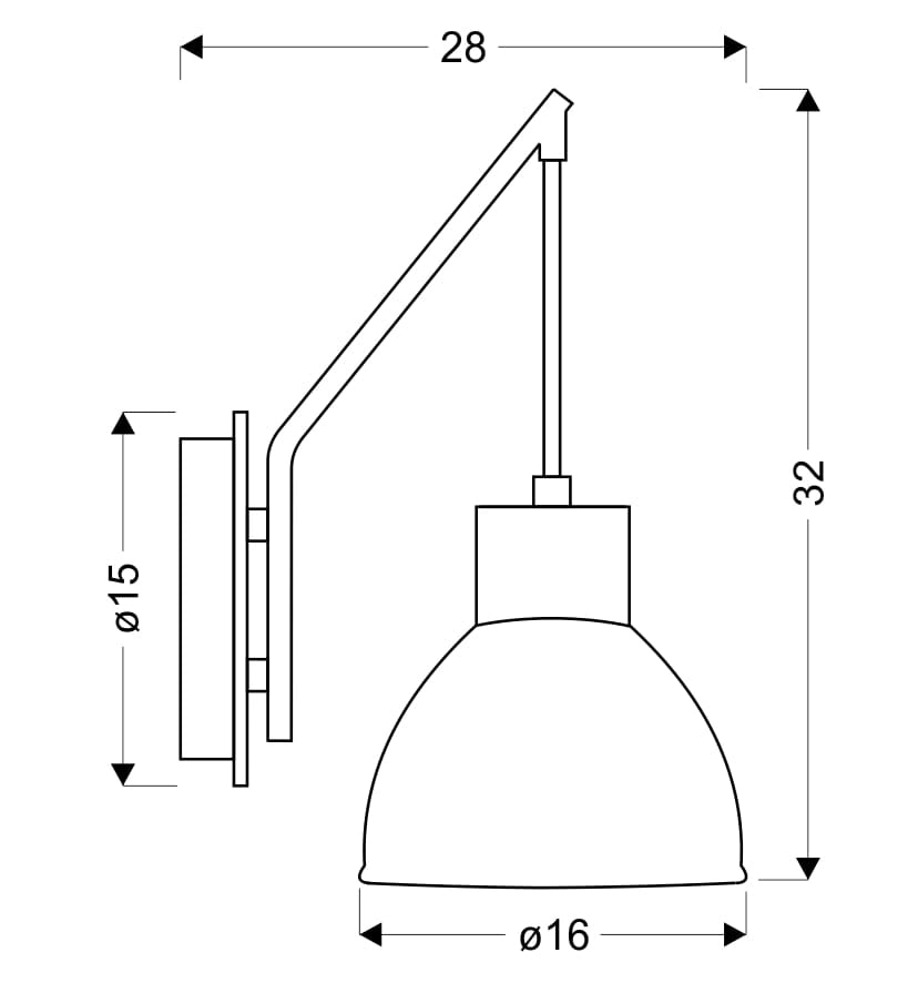 Applique moderna Candellux Vario nero/legno E27 60W IP20
