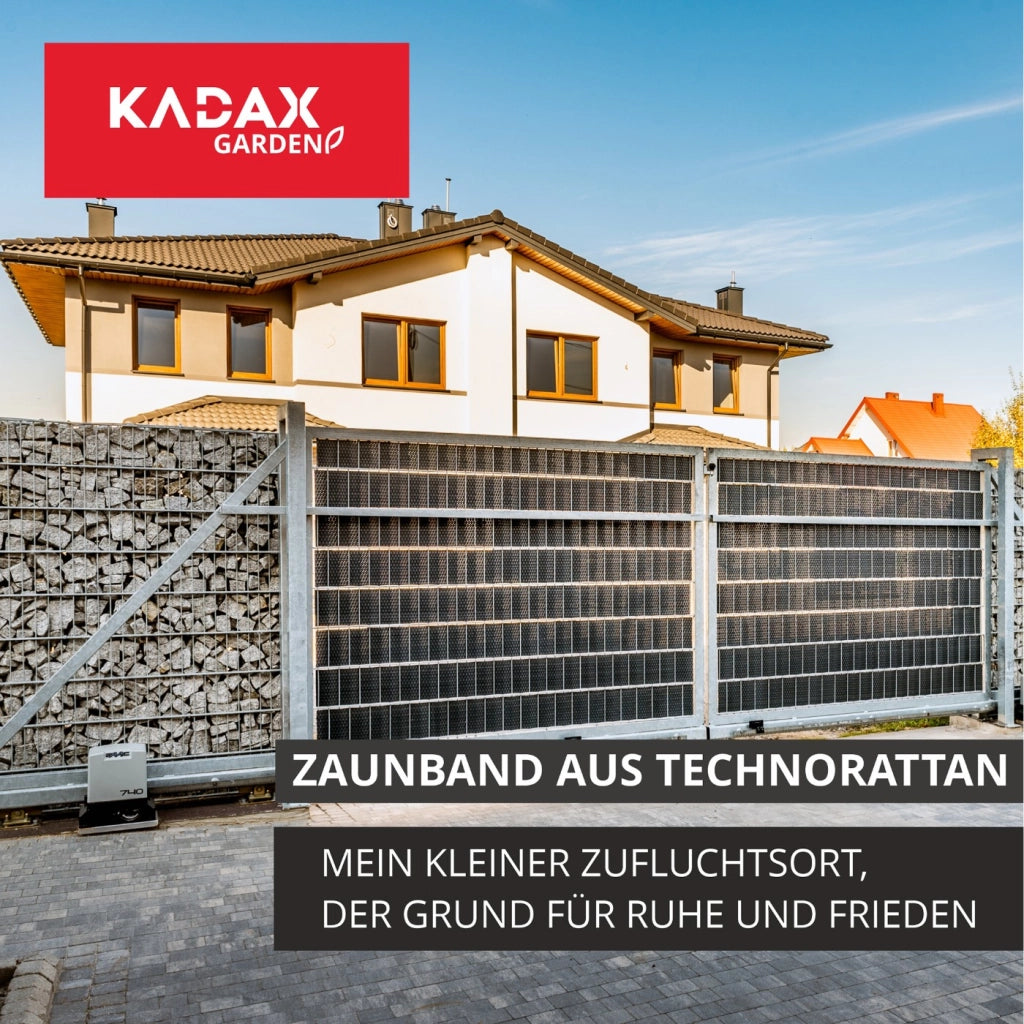 Nastro di recinzione grigio KADAX per pannelli di recinzione 19 cm 2,55 m Copertura per recinzione