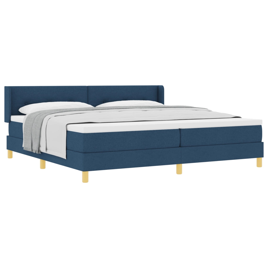 Letto a Molleggio con Materasso Blu 200x200 cm Tessuto