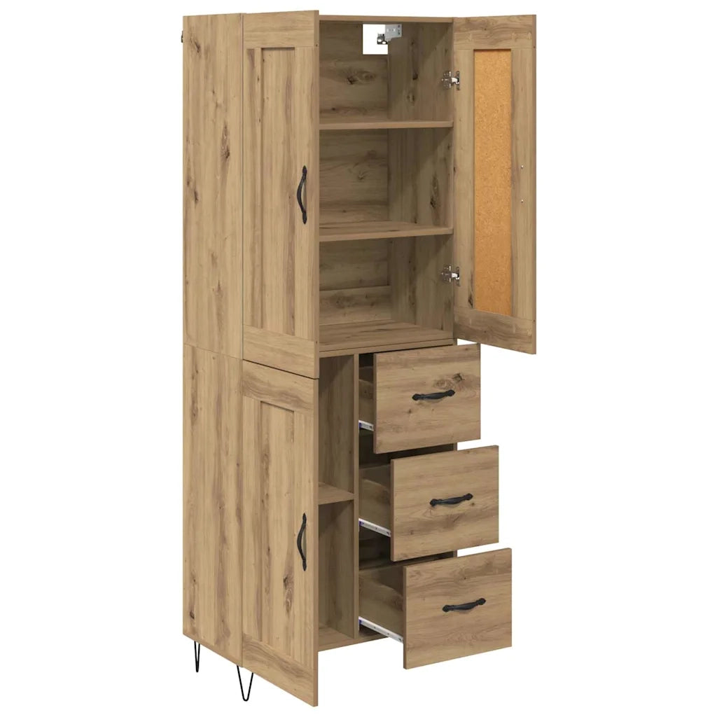 Credenza con Cassetto-Buffet-Armadio da cucina Rovere artigianale 69,5 x 34 x 180 cm 764922