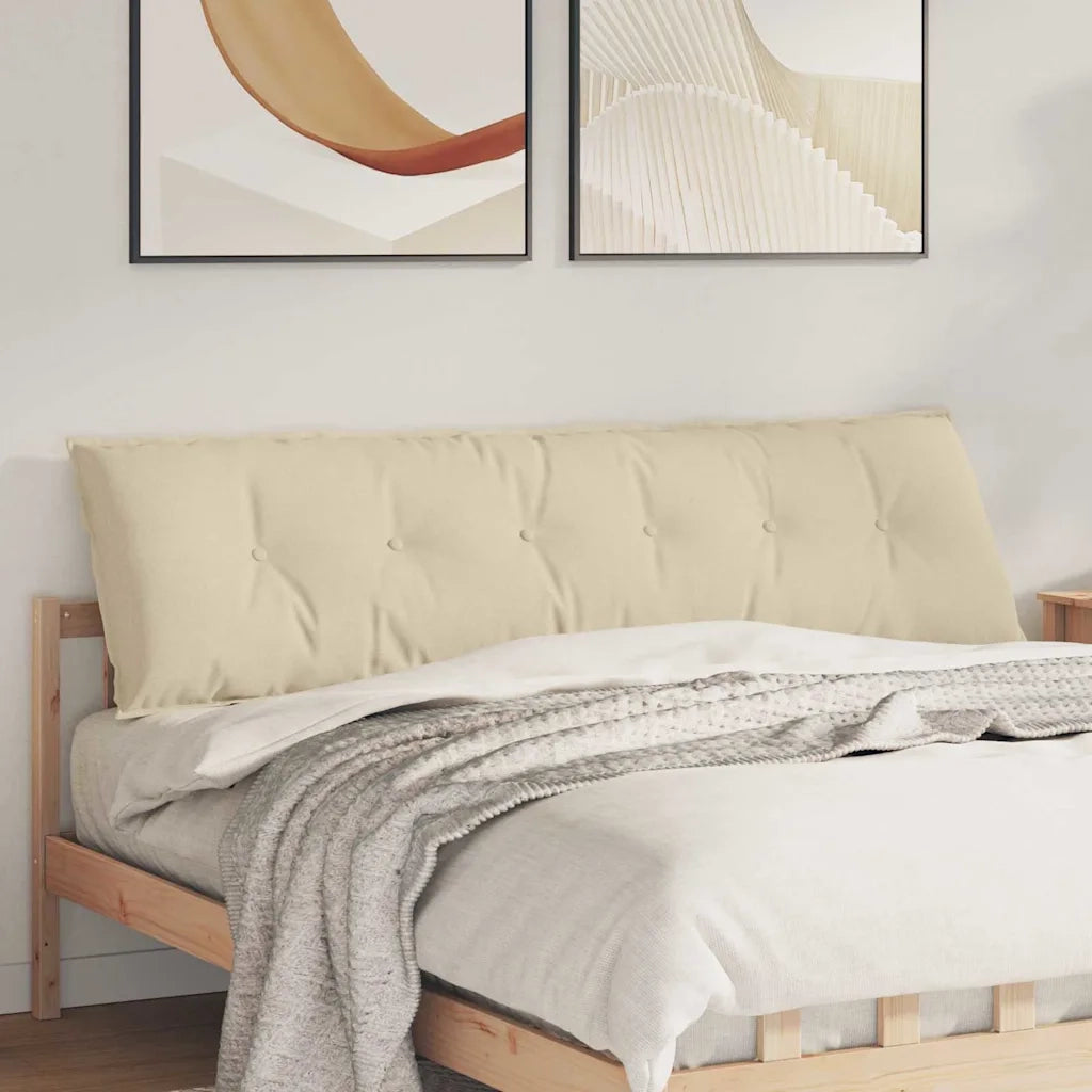 Cuscino per Schiena Crema 180 x 19 x 50 cm Tessuto 42014923