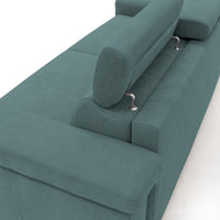 Giunone Divano letto mat. H18 220 cm (mat. 140x197 cm) petrolio