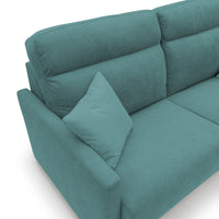 Margot Divano letto matrimoniale con schienale morbido alto in tessuto T02 196 cm (mat. 160x197) petrolio