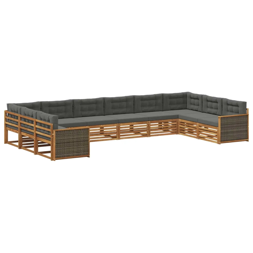 Set divani 10 pz Legno di Acacia Massello 3383890
