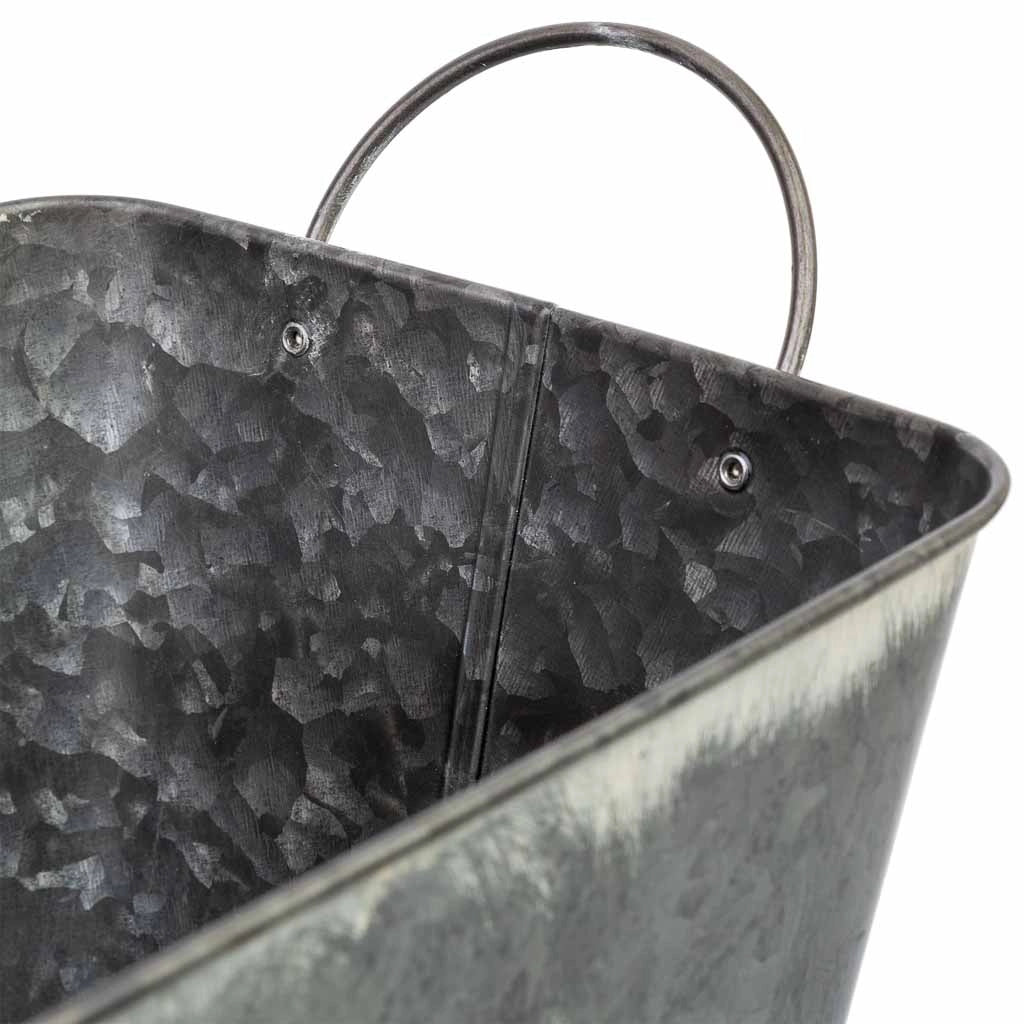 Cestino in metallo con manici 26,5x17,5x15,5 B19x13