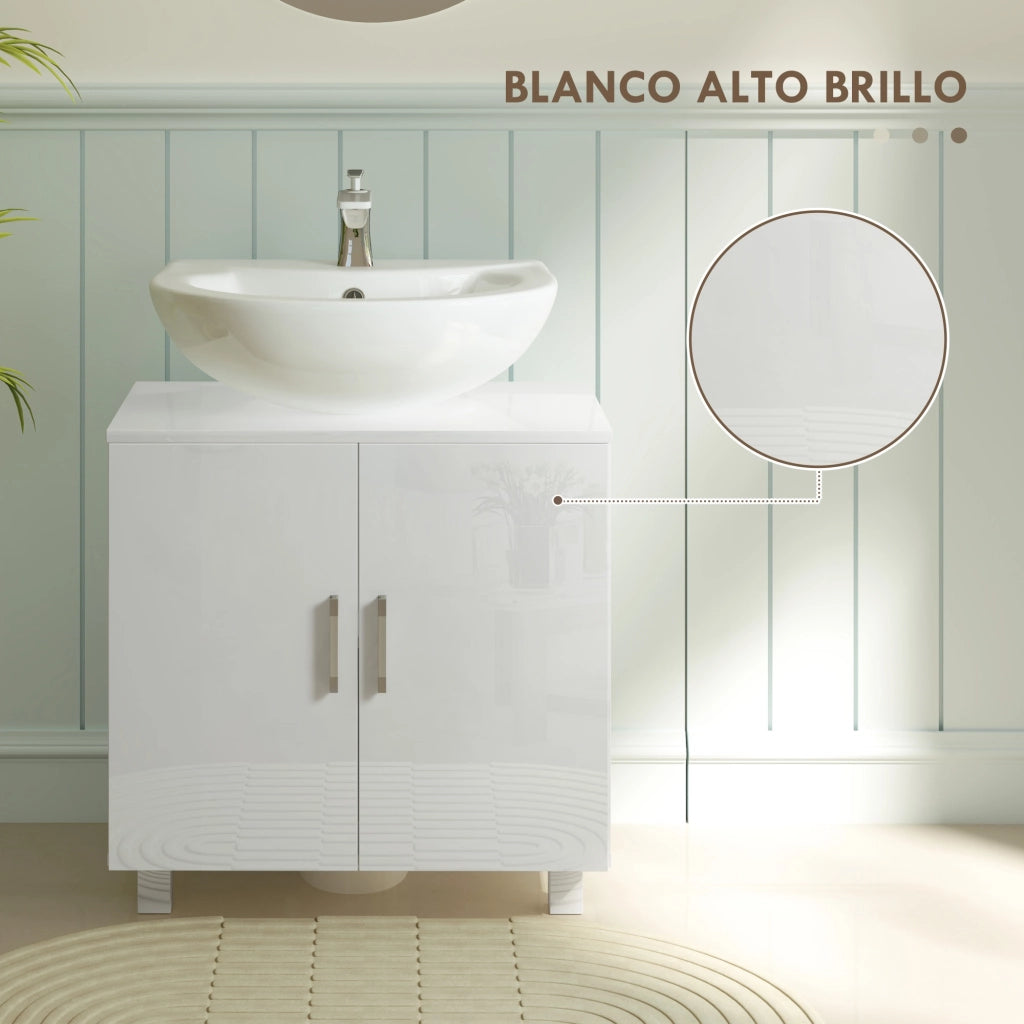 Mobile Sottolavabo con 2 Ante e 2 Ripiani ¨C Xylo ¨C Bianco 60x35x60 cm