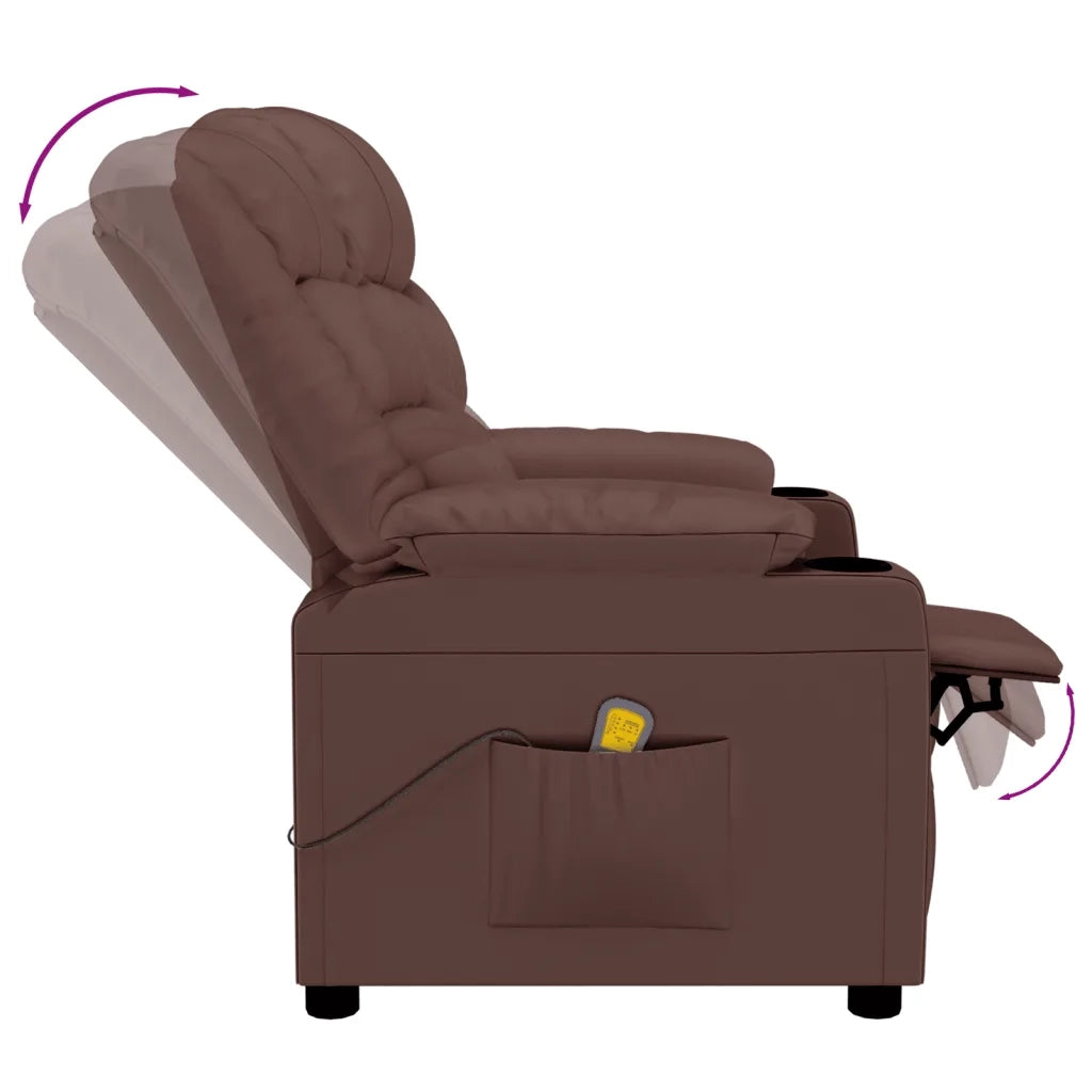 Poltrona Massaggiante Marrone in Similpelle 348051